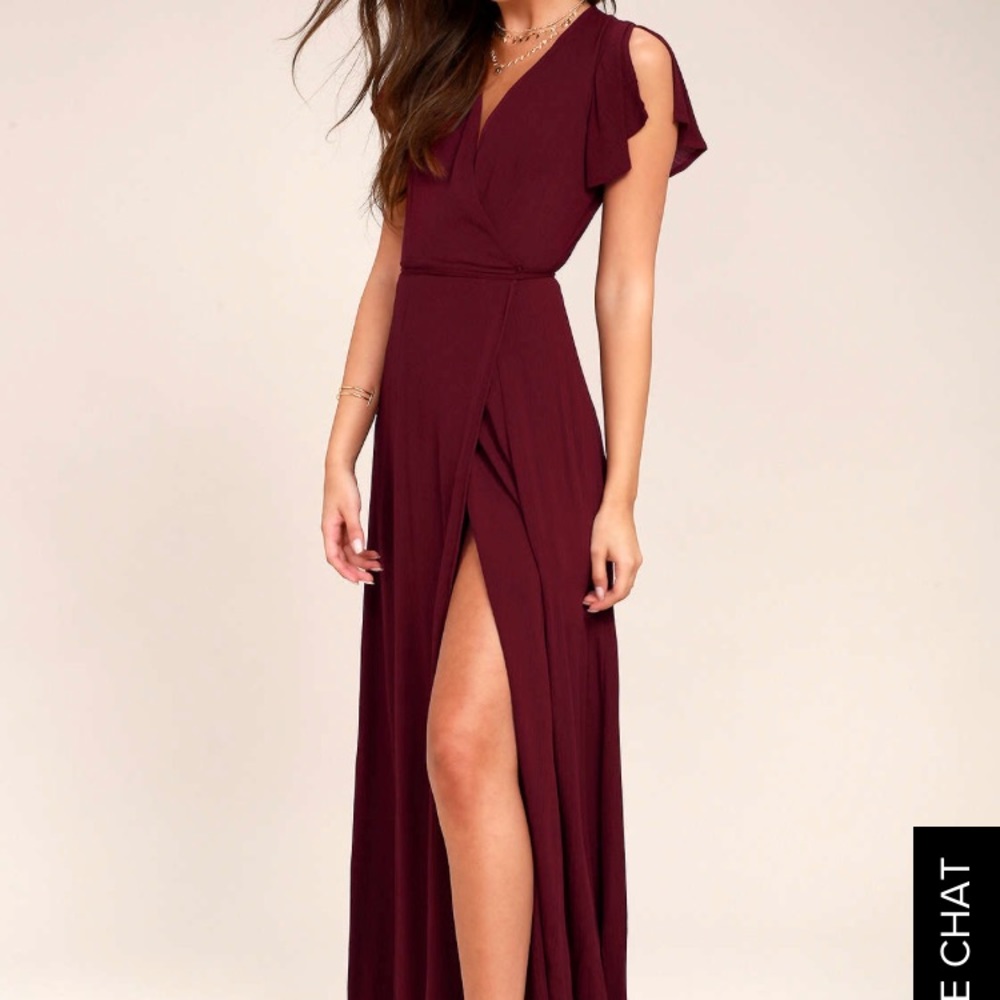 Lulu maxi wrap dress- maroon
